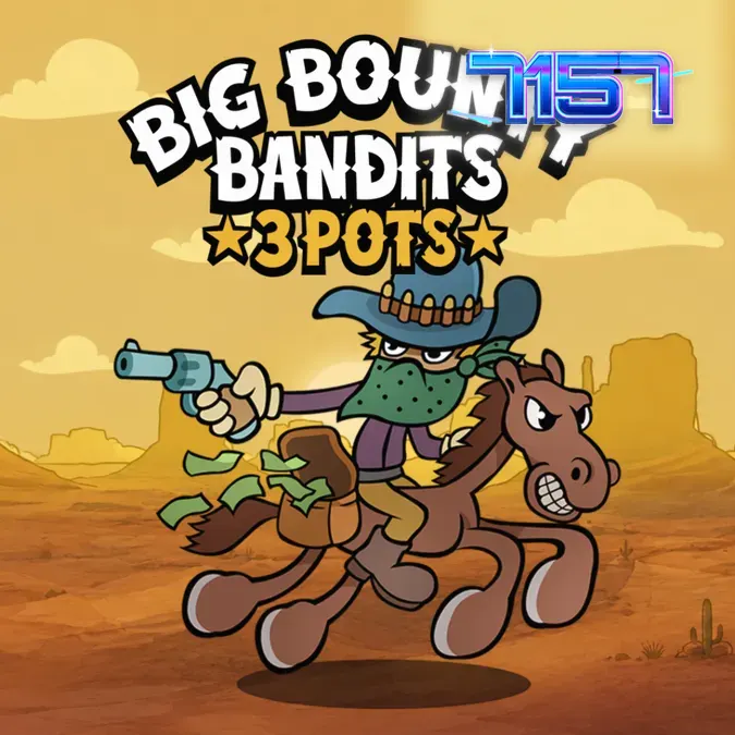 Interface do jogo Big Bounty Bandits 3 Pots com temática de Velho Oeste