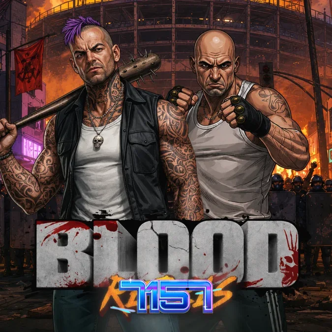 Cena de jogo do slot Blood Rebels com estética urbana e rebelde